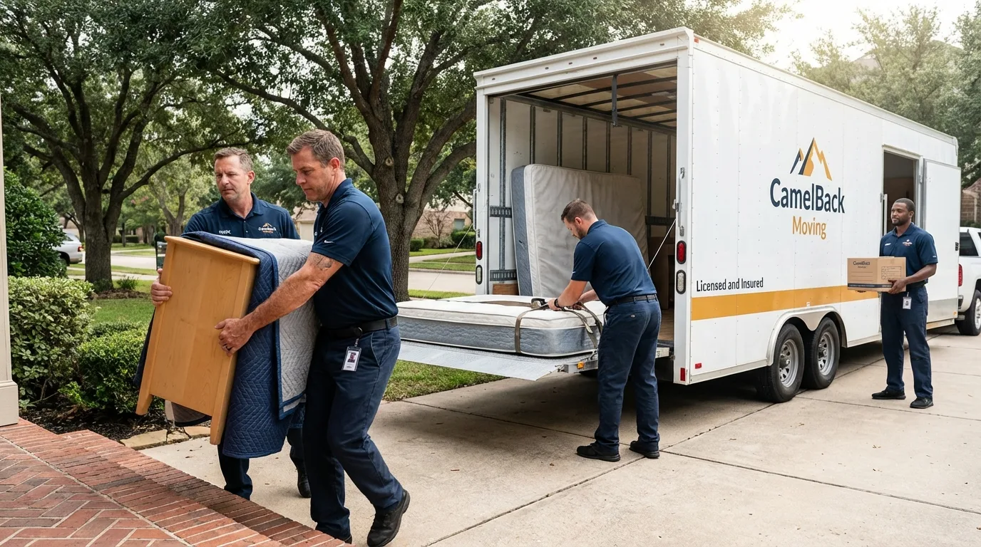 Crew loading residential truck for cross-state move from Queens, NY